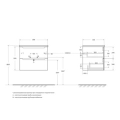 Тумба под раковину BelBagno Etna 60 см подвесная белая (ETNA-600-2C-SO-BL-P) - фото 2