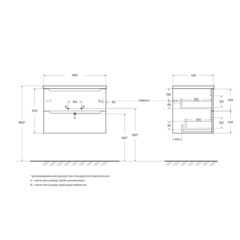 Тумба под раковину BelBagno Etna 70 см подвесная темное дерево (ETNA-700-2C-SO-RW-P) - фото 2