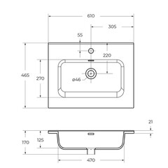 Раковина для тумбы BelBagno Leticia 60 см (BB600ETL) - фото 2