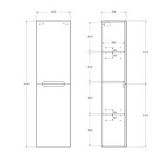 Пенал BelBagno Etna 40 см подвесной правый светлое дерево - фото 2