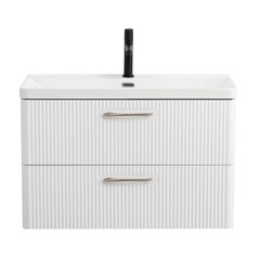 Изображение товара Тумба под раковину BelBagno Due 80 см подвесная белая (DUE-800-2C-SO-BL-P-FH)