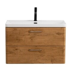 Тумба под раковину BelBagno Due 80 см подвесная светлое дерево (DUE-800-2C-SO-RN-P-FH) - фото 1