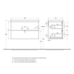 Тумба под раковину BelBagno Due 80 см подвесная светлое дерево (DUE-800-2C-SO-RN-P-FH) - фото 2