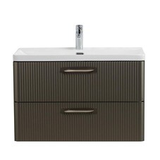 Тумба под раковину BelBagno Due 80 см подвесная темно-серая (DUE-800-2C-SO-GM-P-FH)