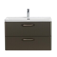 Тумба под раковину BelBagno Due 80 см подвесная темно-серая (DUE-800-2C-SO-GM-P-FH) - фото 1