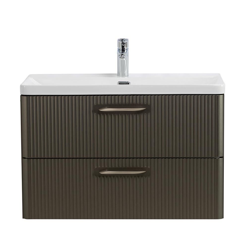 Изображение товара Тумба под раковину BelBagno Due 80 см подвесная с двумя ящиками темно-серая