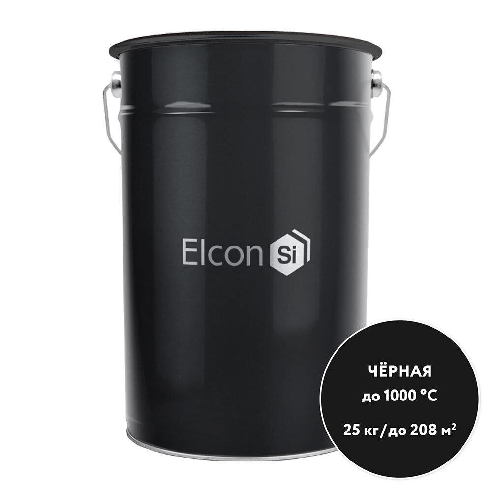 Изображение товара Термостойкая эмаль Elcon Max Therm черная 25 кг для высокотемпературных условий