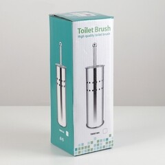 Ершик для унитаза напольный нержавеющая сталь хром (2506466) - фото 4