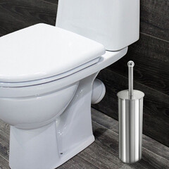 Ершик для унитаза напольный нержавеющая сталь хром (2506466) - фото 2