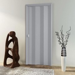 Дверь раздвижная гармошка 690-840x2020 мм серый - фото 3