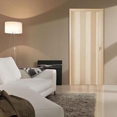 Дверь раздвижная гармошка 690-840x2020 мм дуб беленый - фото 3