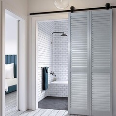 Дверь жалюзийная 840x2005 мм белый - фото 5