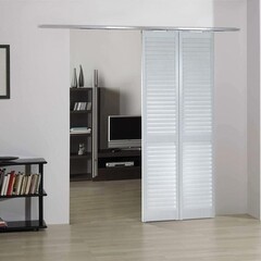 Дверь жалюзийная 840x2005 мм белый - фото 4