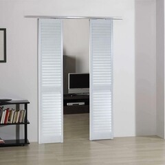 Дверь жалюзийная 840x2005 мм белый - фото 3