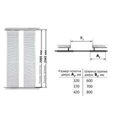 Дверь жалюзийная 640x2005 мм белый - фото 2