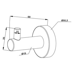 Крючок для ванной Swedbe Attribut одинарный на шуруп металл хром (9804) - фото 2