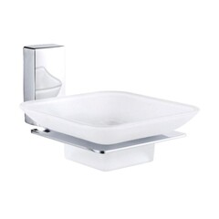 Изображение товара Мыльница для ванной Haiba HB8802 с держателем стекло матовое/металл хром (551053)