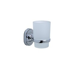 Изображение товара Стакан для ванной Haiba HB1906-1 с держателем стекло матовый/металл хром (541561)