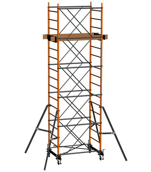 Изображение товара Вышка-тура стальная каркас 13,4 м с колесами и стабилизаторами