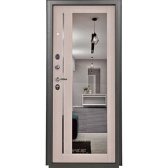 Дверь входная Промет Титан левая букле графит - беленый дуб с зеркалом 860х2050 мм - фото 2