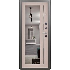 Дверь входная Промет Титан правая букле графит - беленый дуб с зеркалом 860х2050 мм - фото 2