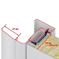 Дверь противопожарная двухстворчатая DoorHan ДП-2-EI-60 глухая правая серый RAL 7035 1250х2050 мм - фото 4