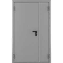 Дверь противопожарная двухстворчатая DoorHan ДП-2-EI-60 глухая левая серый RAL 7035 1250х2050 мм - фото 1