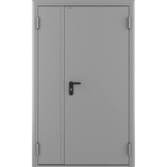 Дверь противопожарная двухстворчатая DoorHan ДП-2-EI-60 глухая правая серый RAL 7035 1250х2050 мм - фото 1