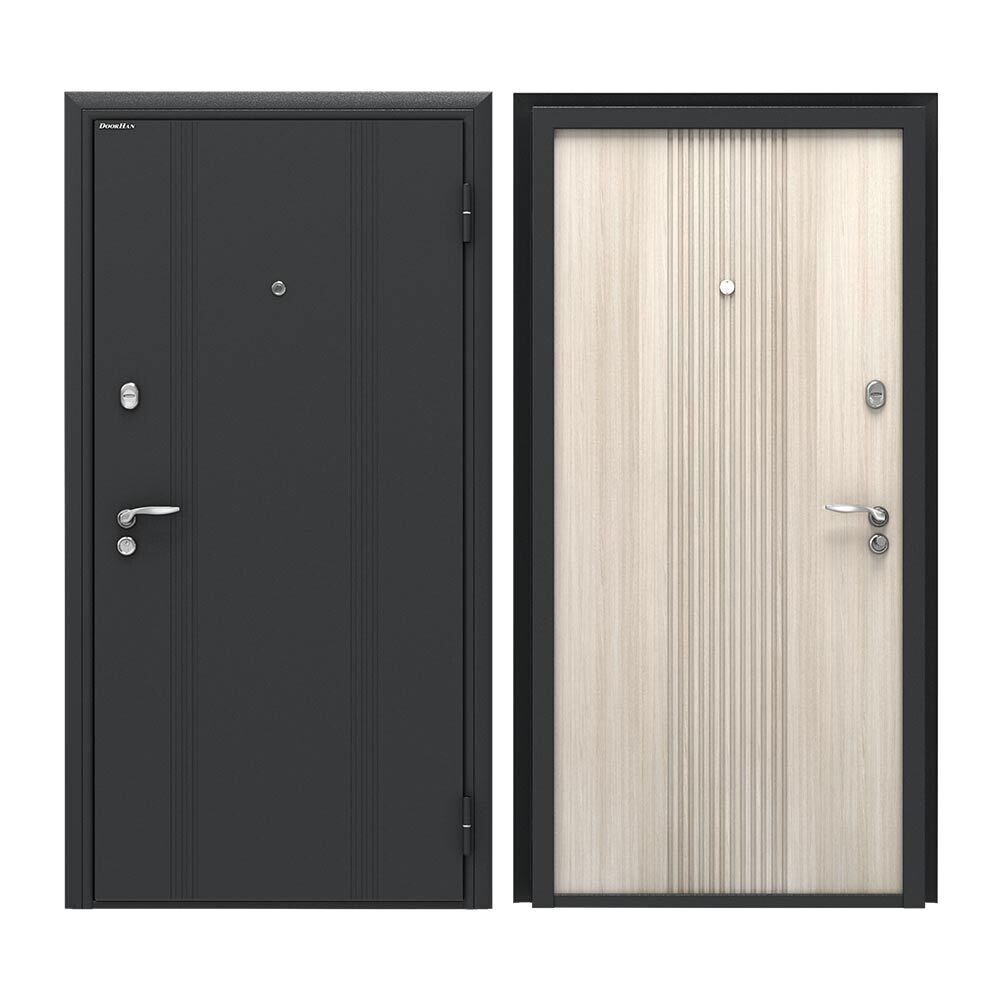 Изображение товара Входная дверь DoorHan Оптим Рейн правая букле перламутр 980х2050 мм