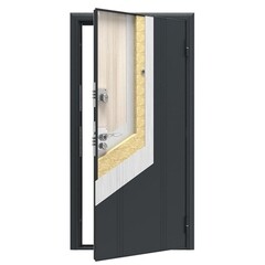 Дверь входная DoorHan Оптим Рейн правая букле - перламутр 880х2050 мм - фото 3