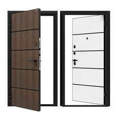 Дверь входная DoorHan Премиум Модерн левая калабрия коричневый - малибу белый 880х2050 мм - фото 8