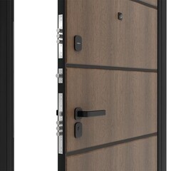 Дверь входная DoorHan Премиум Модерн правая калабрия коричневый - малибу белый 880х2050 мм - фото 7