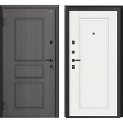 Дверь входная DoorHan Премиум Квадро левая вуддуб графит - малибу белый 880х2050 мм - фото 1