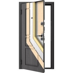 Дверь входная DoorHan Премиум Квадро левая вуддуб графит - малибу белый 880х2050 мм - фото 5