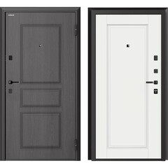 Дверь входная DoorHan Премиум Квадро правая вуддуб графит - малибу белый 980х2050 мм - фото 1