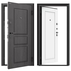 Дверь входная DoorHan Премиум Квадро правая вуддуб графит - малибу белый 880х2050 мм - фото 8