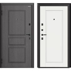 Дверь входная DoorHan Премиум Квадро левая вуддуб графит - малибу белый 980х2050 мм