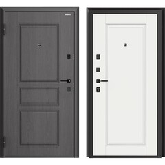 Дверь входная DoorHan Премиум Квадро левая вуддуб графит - малибу белый 980х2050 мм - фото 1