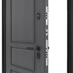 Дверь входная DoorHan Премиум Квадро левая вуддуб графит - малибу белый с зеркалом 880х2050 мм - фото 6