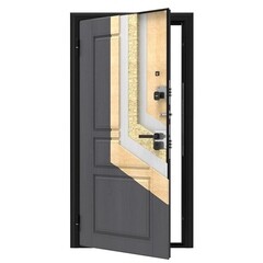 Дверь входная DoorHan Премиум Квадро левая вуддуб графит - малибу белый с зеркалом 880х2050 мм - фото 5