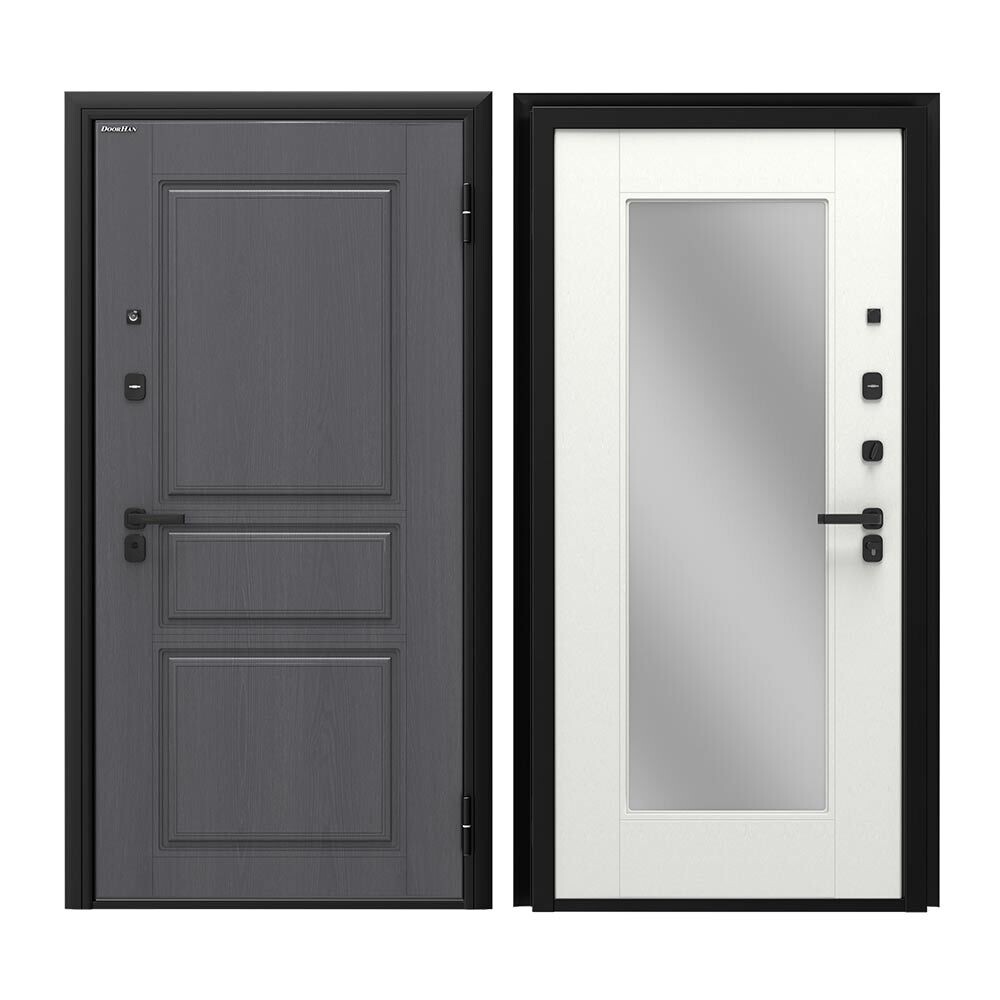 Изображение товара Входная дверь DoorHan Премиум Квадро правая с зеркалом 880х2050 мм