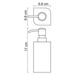 Дозатор для мыла WasserKraft Elba K-2700 настольный пластик черный (2799) - фото 2