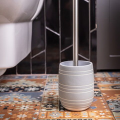 Ершик для унитаза Master House Granit напольный полирезин серый (75212) - фото 2