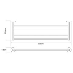Полка для ванной WasserKraft Rhein 665х208х55 мм пластик/металл хром (K-6211) - фото 2