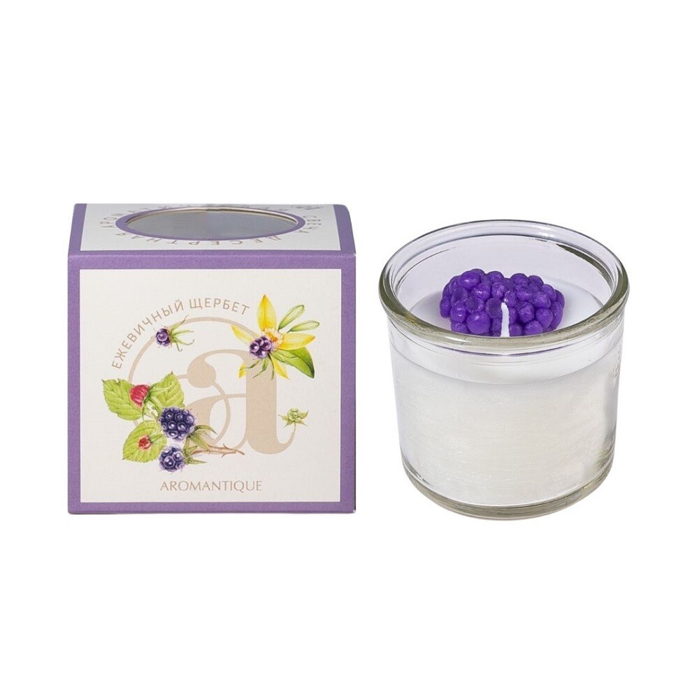 

Свеча ароматическая Aromantique Ежевичный щербет 60 г, Фиолетовый