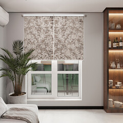 Рулонная штора блэкаут 50х160 см Decofest Марбл мини коричневая - фото 10