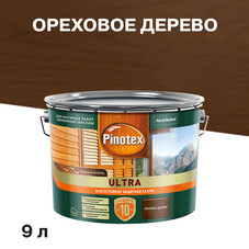 Антисептик Pinotex Ultra декоративный для дерева ореховое дерево 9 л