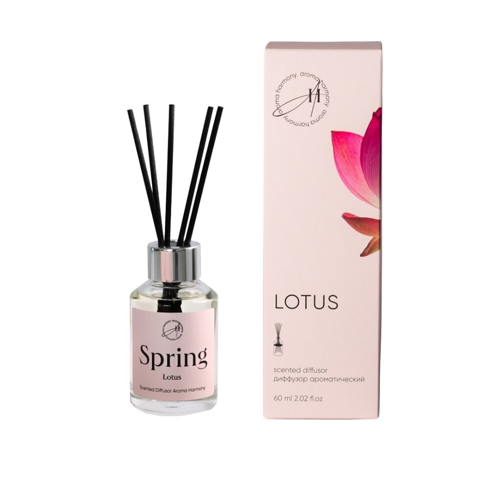 

Аромадиффузор с палочками Aroma Harmony Lotus 60 мл, Прозрачный