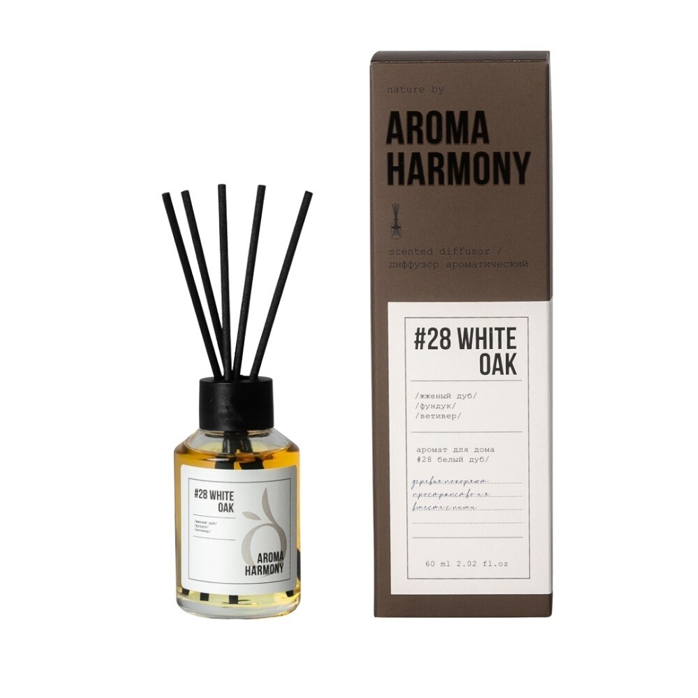 

Аромадиффузор с палочками Aroma Harmony №28 White Oak 60 мл, Прозрачный