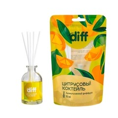 Аромадиффузор с палочками Diff Цитрусовый коктейль 50 мл - фото 1